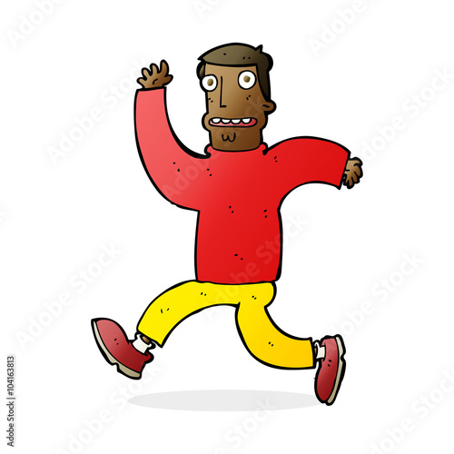 cartoon terrified man