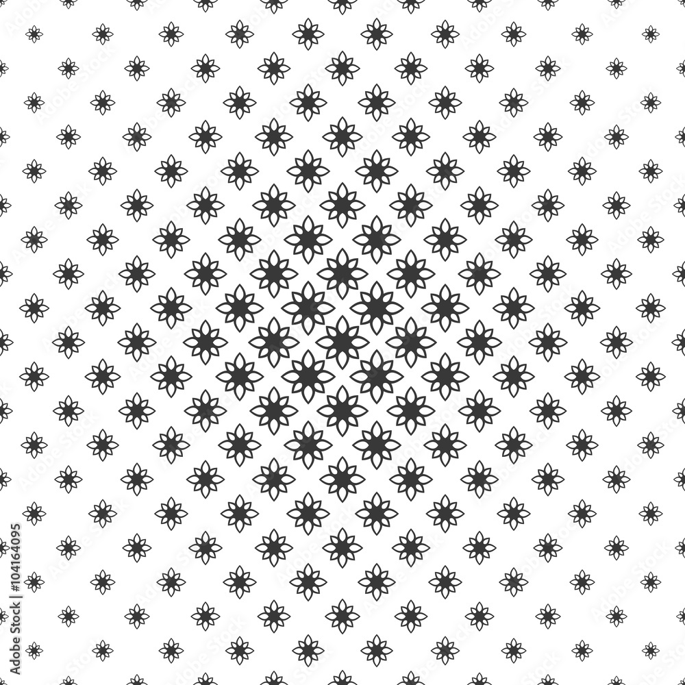 Seamless monochrome stylized flower pattern Seamless monochrome stylized flower pattern