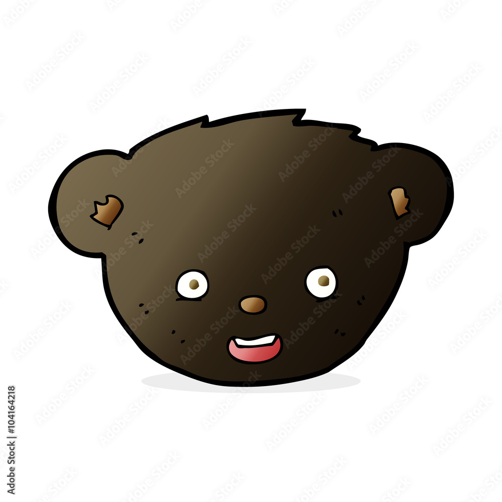 cartoon black bear face cartoon black bear face