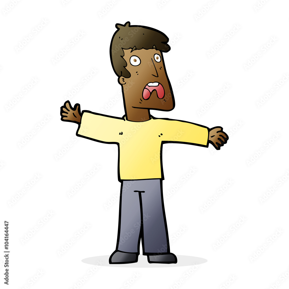 cartoon frightened man cartoon frightened man