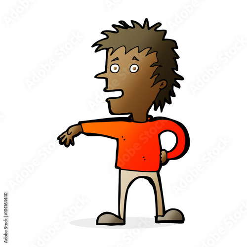 cartoon man making dismissive gesture