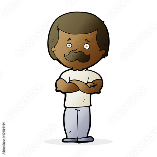 cartoon manly mustache man