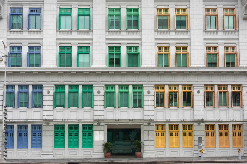 building with colorful windows