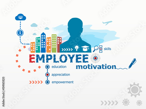 Employee motivation concept and business man.