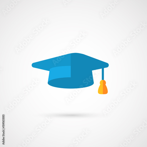 Graduation cap .Vector icon. 