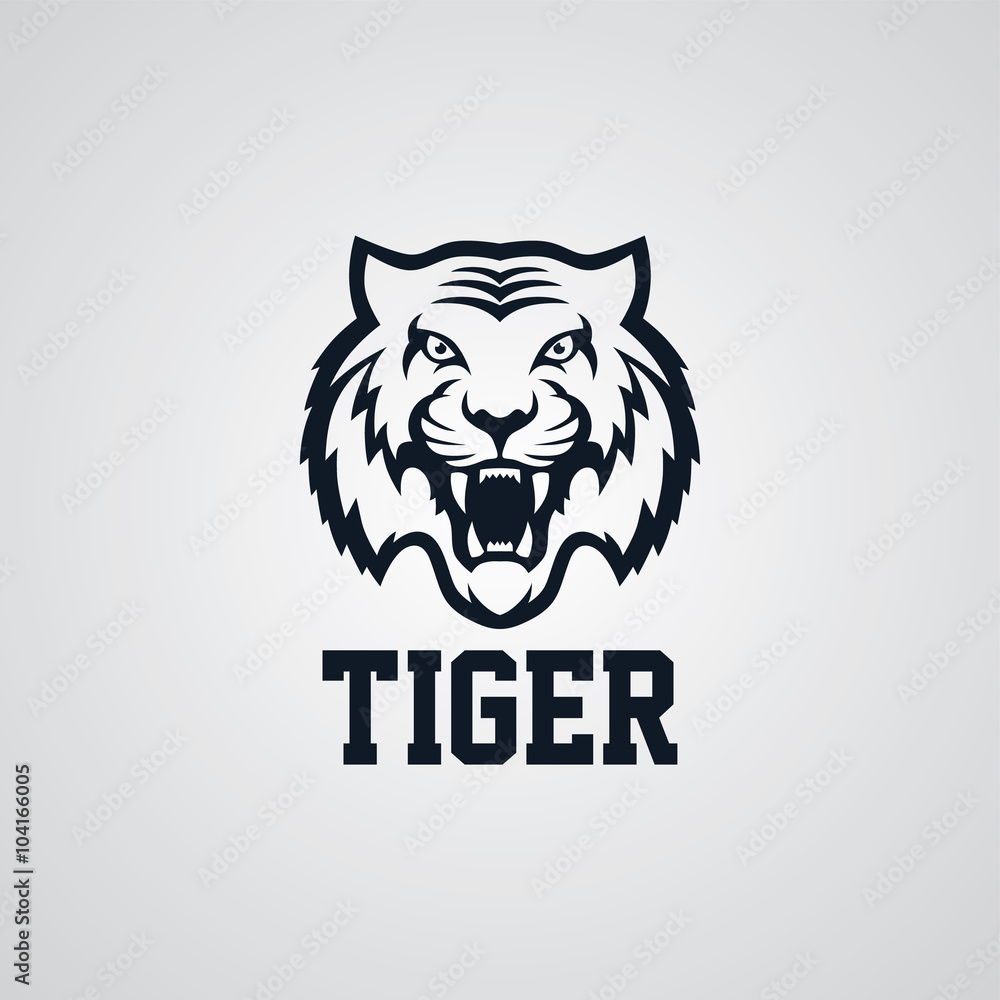 Obraz premium wild tiger logotype theme