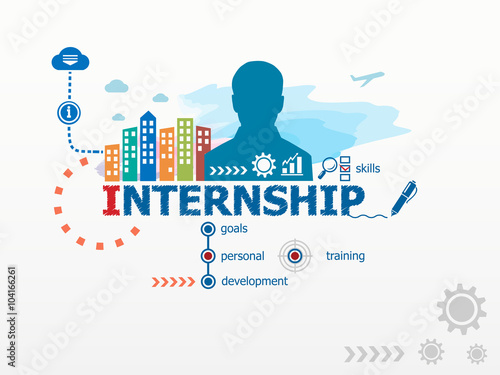 Internship concept and business man.