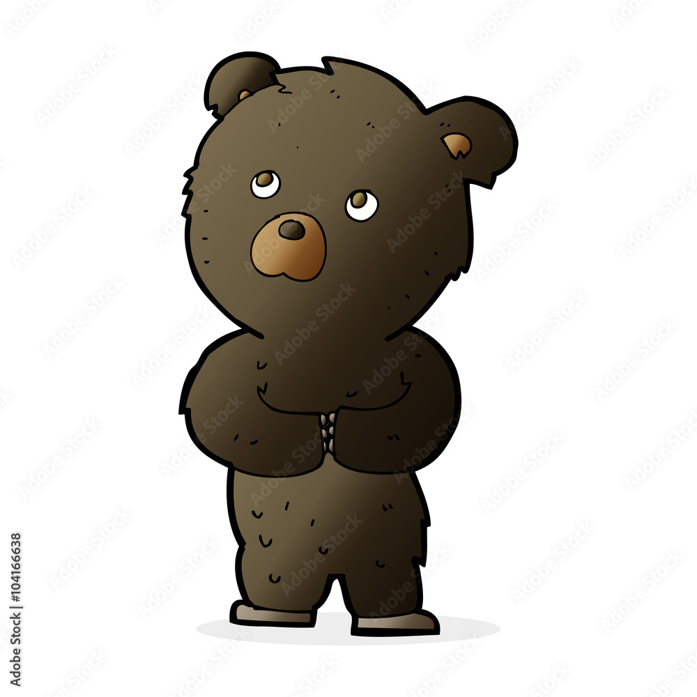 Obraz premium cartoon black bear cub