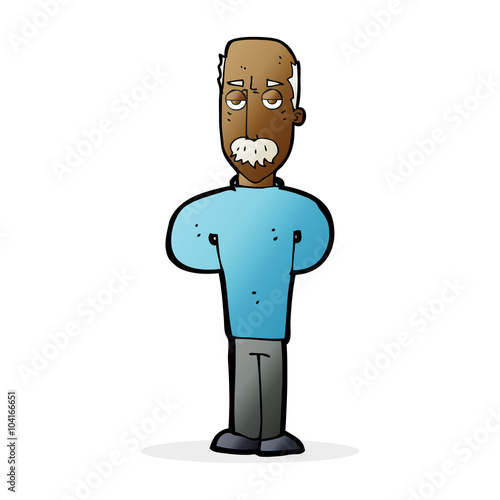 cartoon annoyed balding man