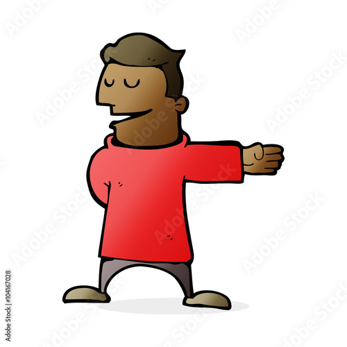 cartoon man gesturing direction