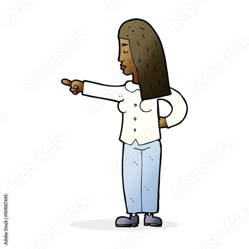 cartoon woman pointing