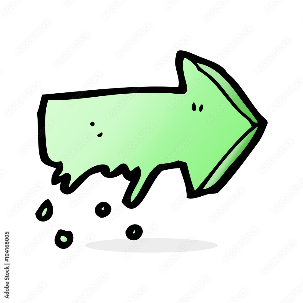 cartoon slimy pointing arrow symbol cartoon slimy pointing arrow symbol
