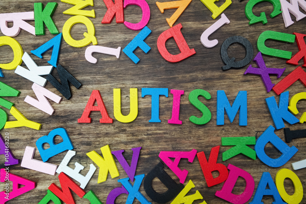 Obraz Kolorowe litery wypowiadające autyzm