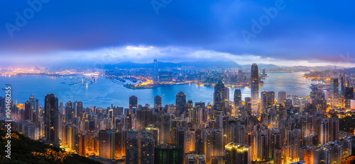 China Hong Kong City view from Peak 
