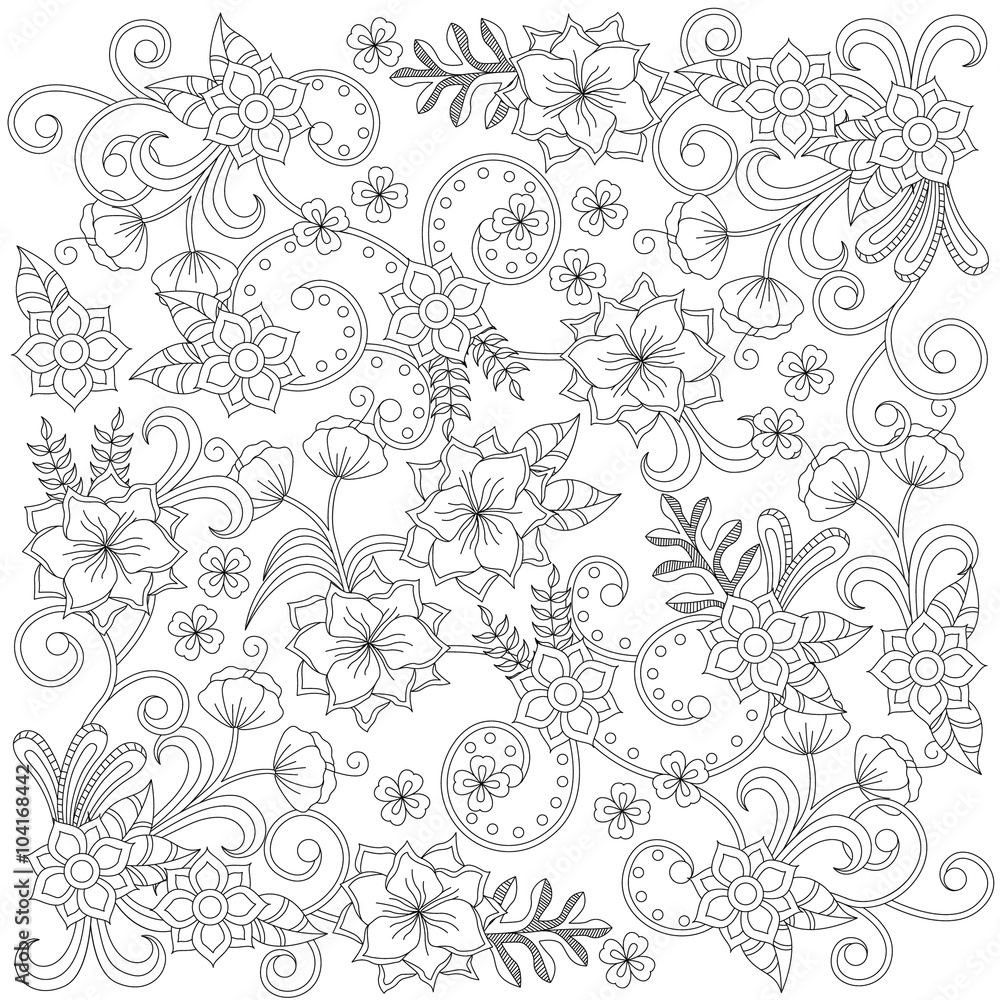 Floral coloring book