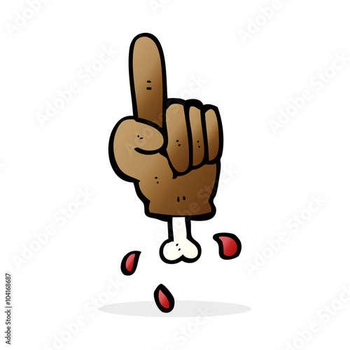 cartoon pointing severed hand