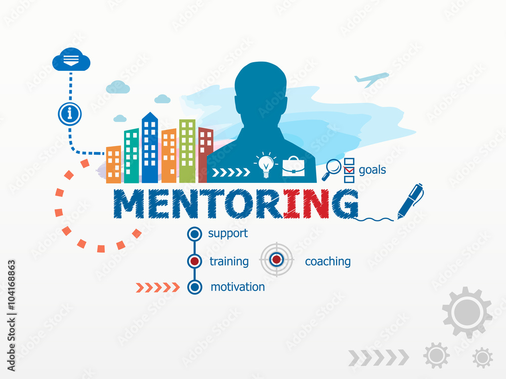 Mentoring concept and business man.