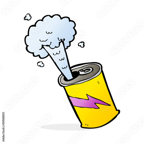 cartoon fizzing soda can