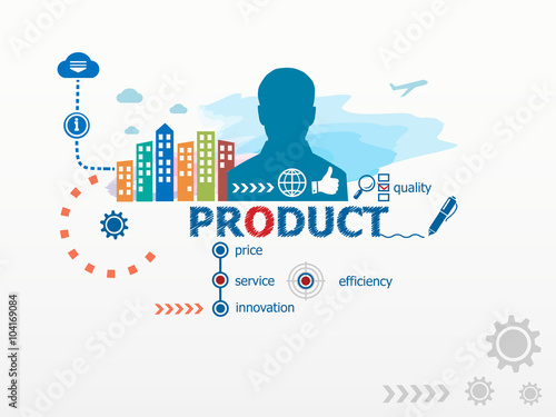 Product concept and business man.