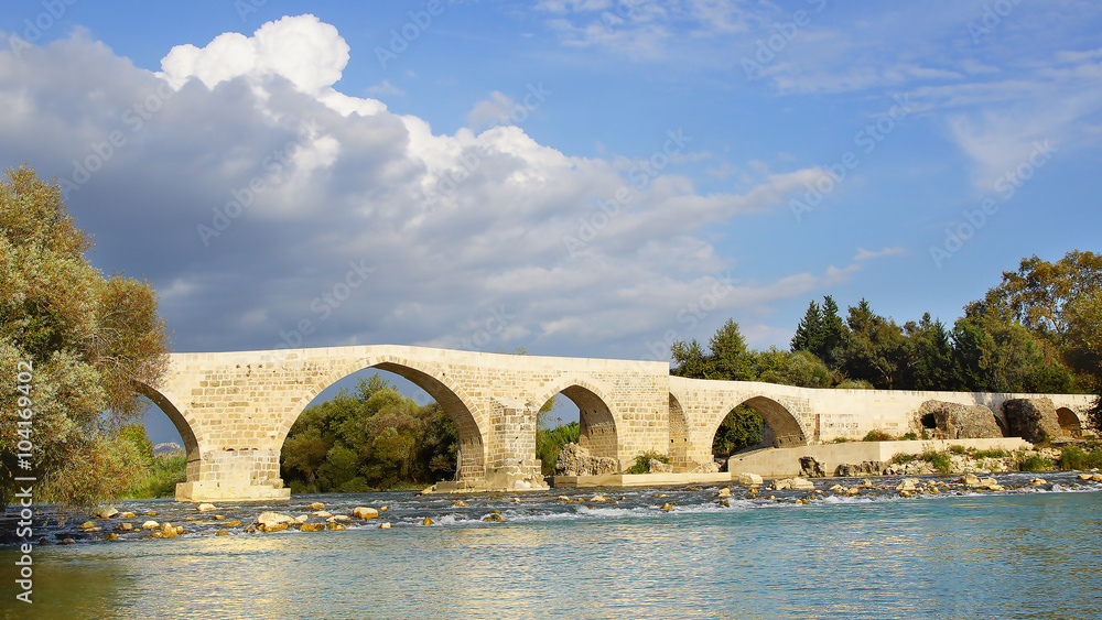 Historical Aspendos bridge, Turkey