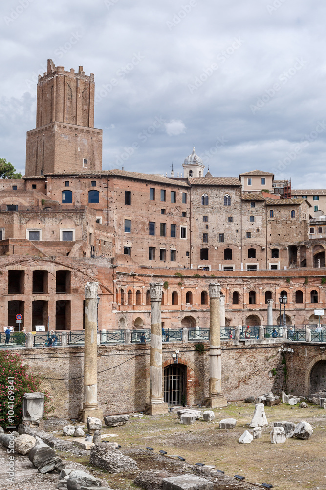 Rome View with Forum Ruins