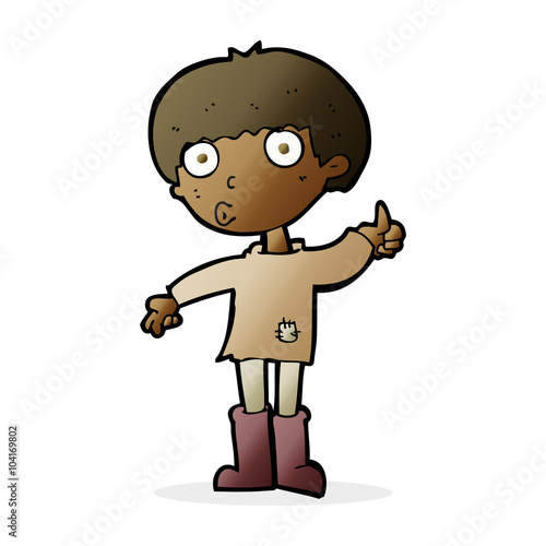 cartoon boy asking question