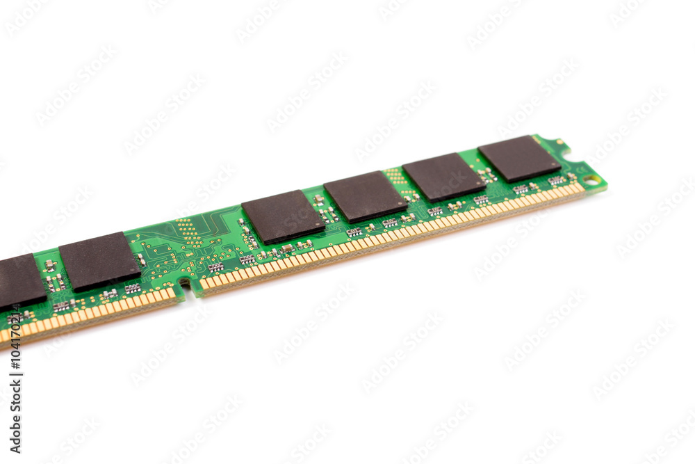 photo of DDR RAM memory module isolated on white background photo of DDR RAM memory module isolated on white background