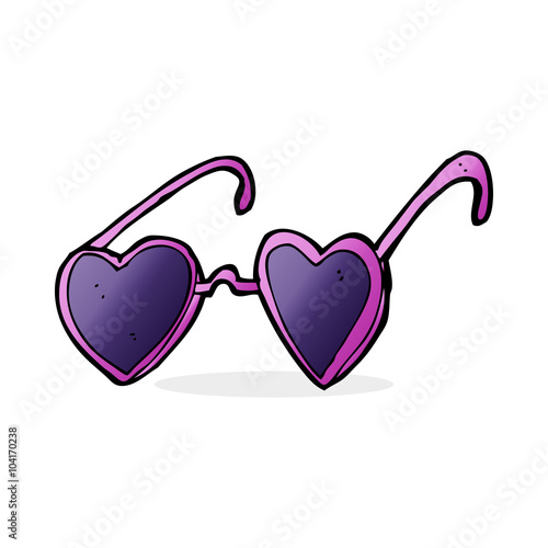 cartoon heart sunglasses