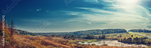 Panoramic autumn landscape © mikelaptev