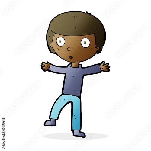 cartoon startled boy
