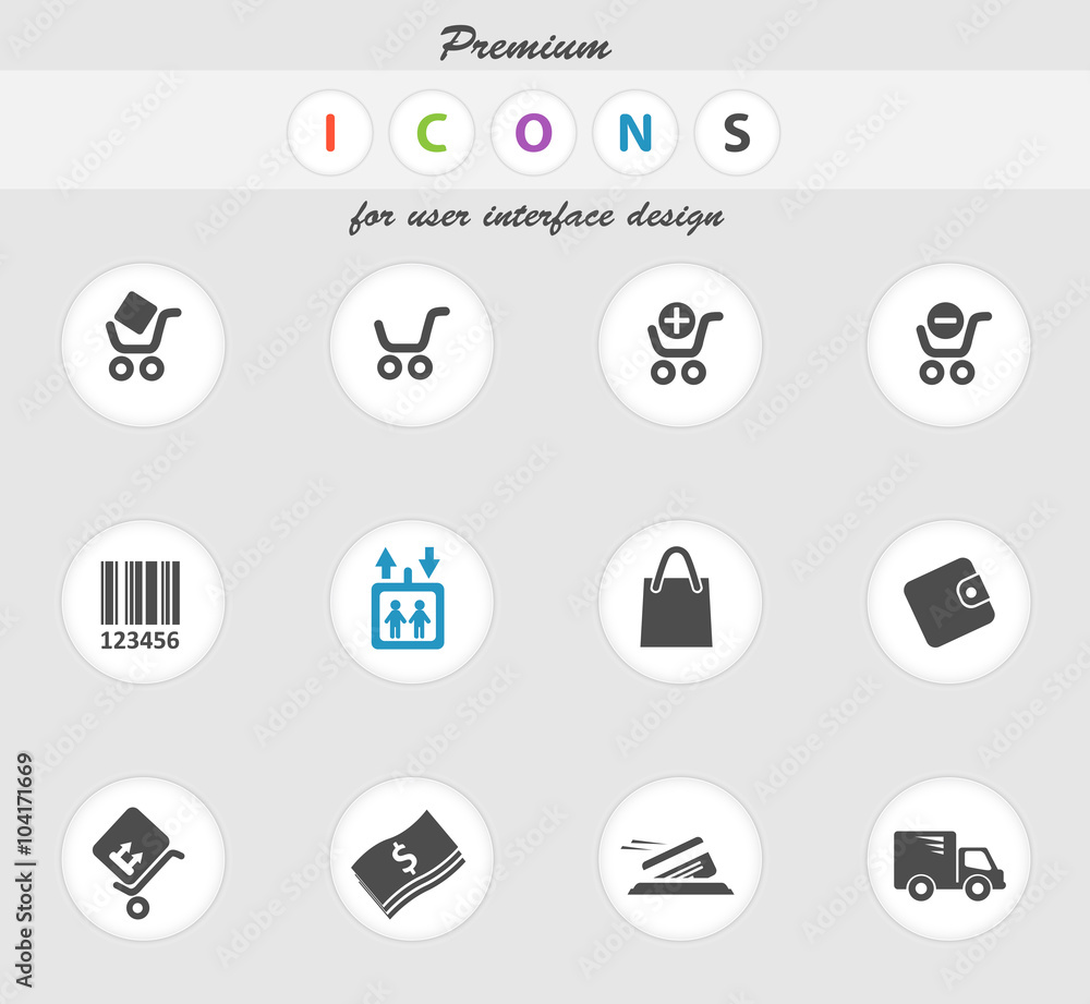 Shopping icons set Shopping icons set