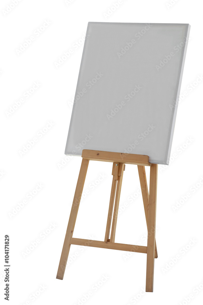 Painting Stand Wooden Easel with Blank Canvas Poster Sign Board Stock Image  - Image of board, display: 124779767