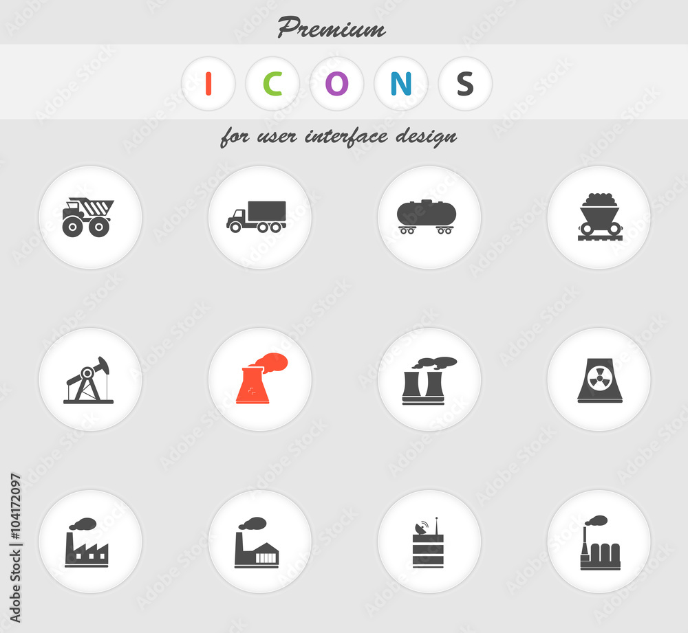 Factory and Industry Symbols Factory and Industry Symbols