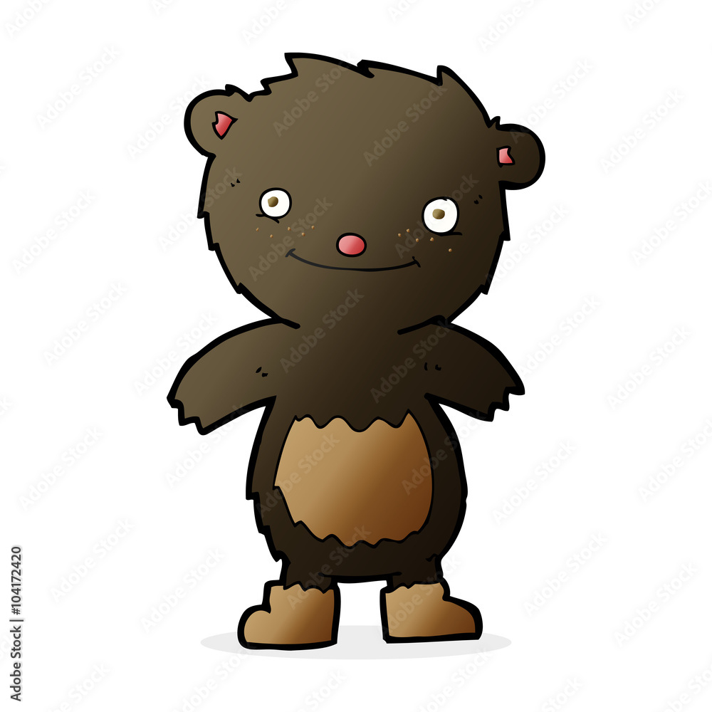 Fototapeta premium cartoon teddy black bear wearing boots