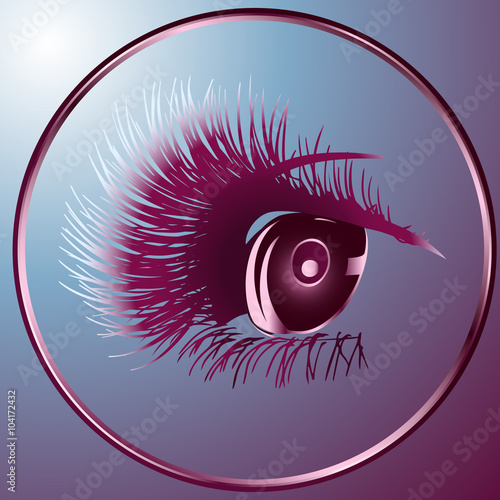 radiant eyes with eyelashes for a logo