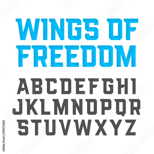 Wings Of Freedom modern style uppercase font