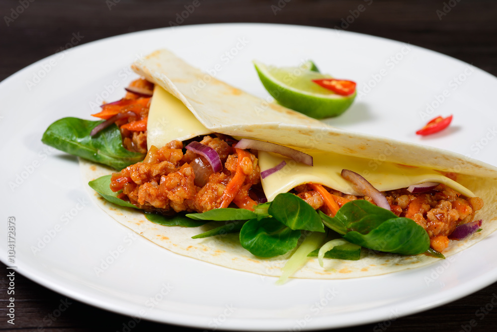 Tacos on a white plate Tacos on a white plate