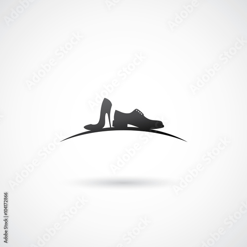 Woman and man shoes symbol 