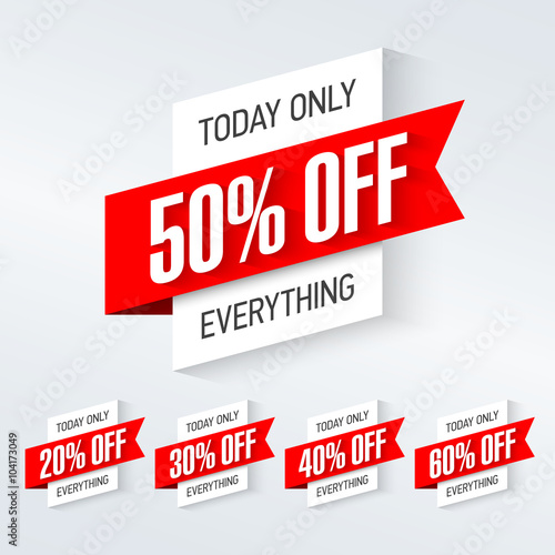 Today only, one day super sale banner. One day deal, special offer, big sale, clearance