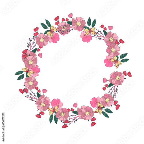 Floral wreath made of wildflowers