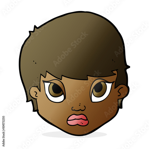 cartoon sulking woman