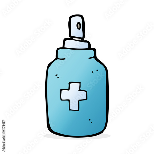 cartoon antiseptic spray