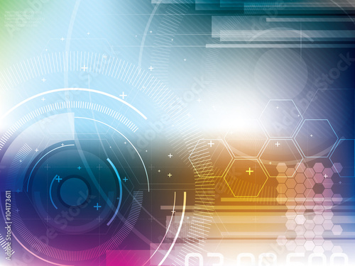 abstract technology background with hexagons