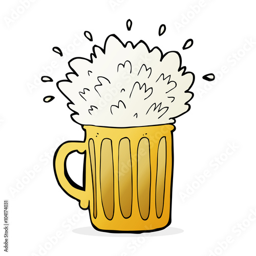 cartoon frothy beer