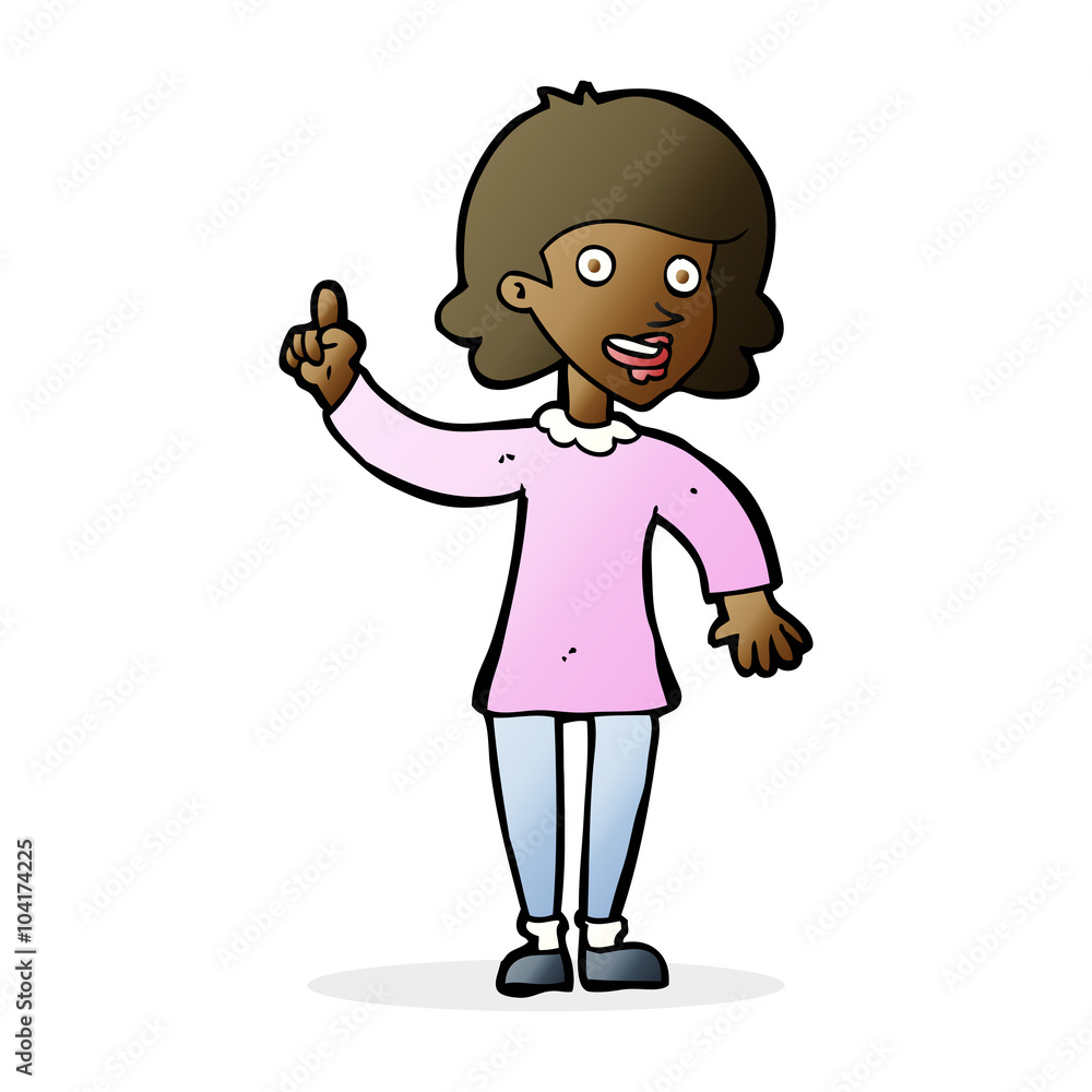 cartoon woman with idea cartoon woman with idea