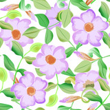 Vector seamless pattern displaying bold flowers. Elegance Seamless background with of flowers. Floral vector illustration.