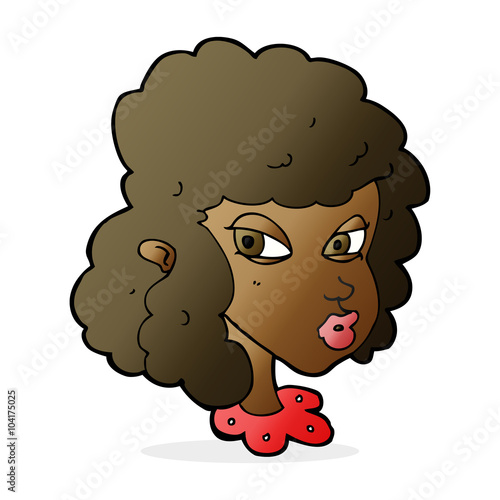 cartoon suspicious woman