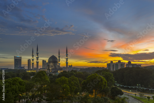 The Blue Mosque, Shah Alam, Kuala Lumpur at dawn