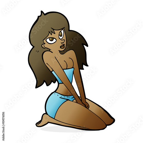 cartoon woman in skimpy clothing