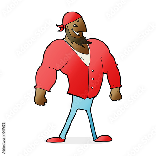 cartoon manly sailor man